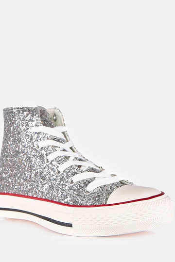 Srebrne damskie trampki...