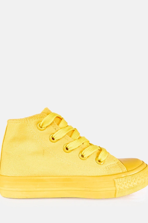 Żółte dziecięce trampki za kostkę Laly