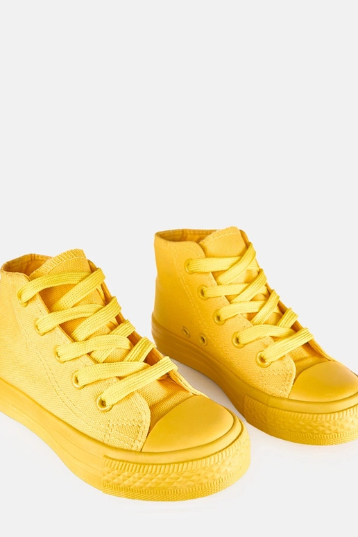 Żółte dziecięce trampki za kostkę Laly