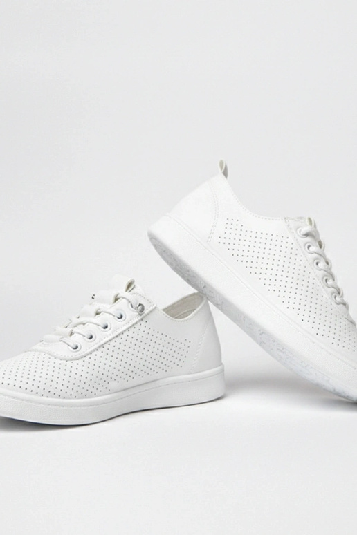 Białe wsuwane tenisówki perforowane...