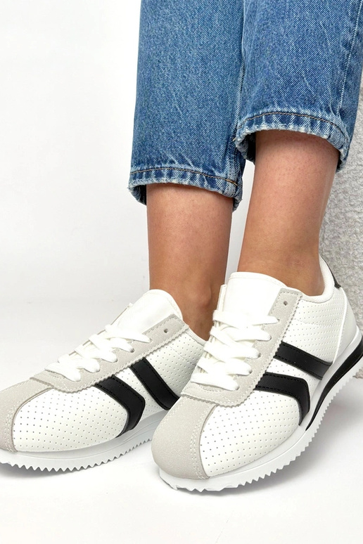 Biało-Czarne sneakersy sportowe Camille