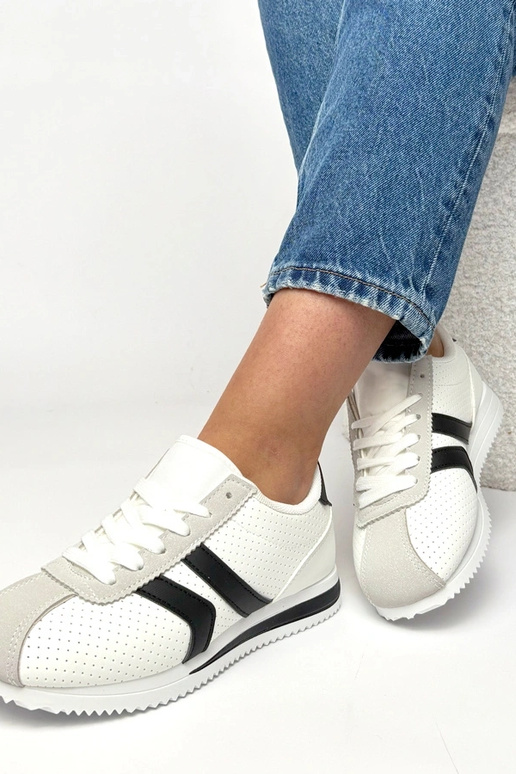Biało-Czarne sneakersy sportowe Camille