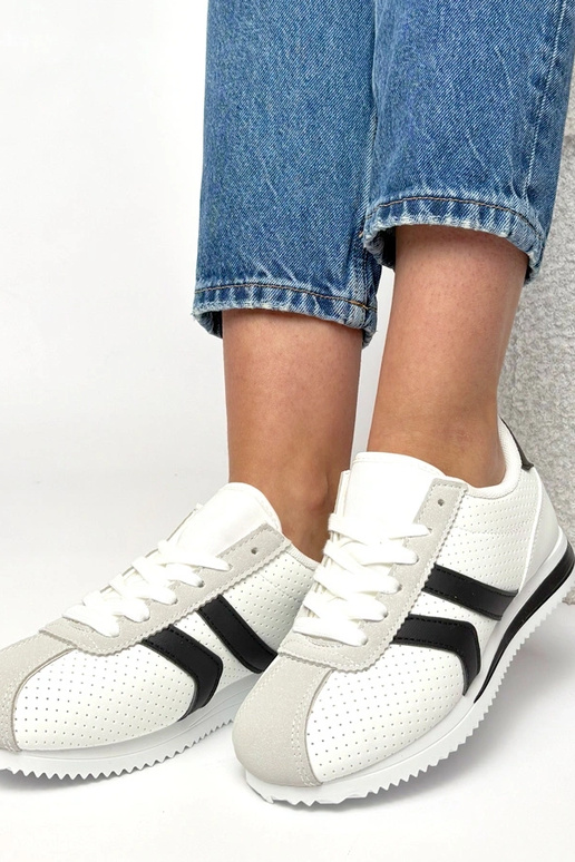 Biało-Czarne sneakersy sportowe Camille