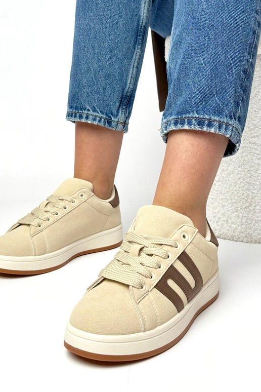 Beżowe sneakersy casualowe Delphine