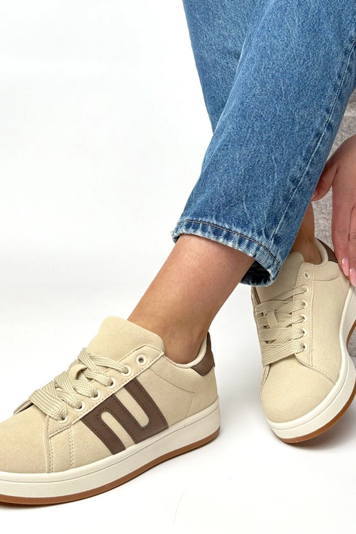 Beżowe sneakersy casualowe Delphine