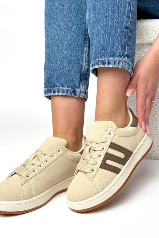 Beżowe sneakersy casualowe Delphine