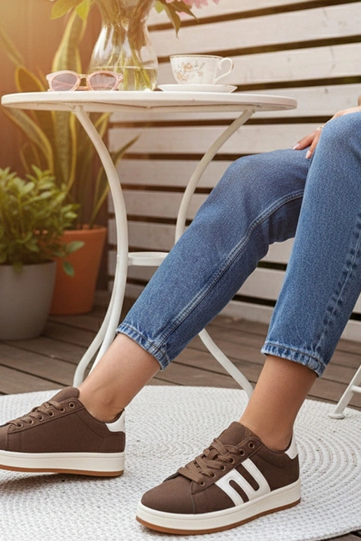 Brązowe sneakersy casualowe Delphine