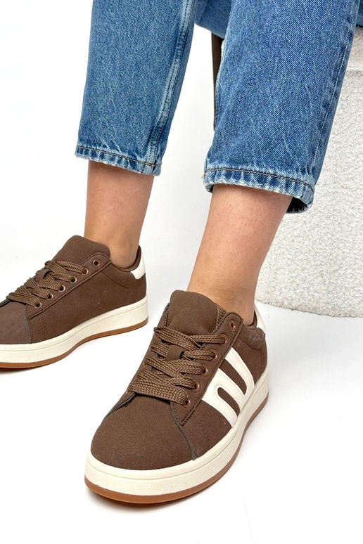 Brązowe sneakersy casualowe Delphine