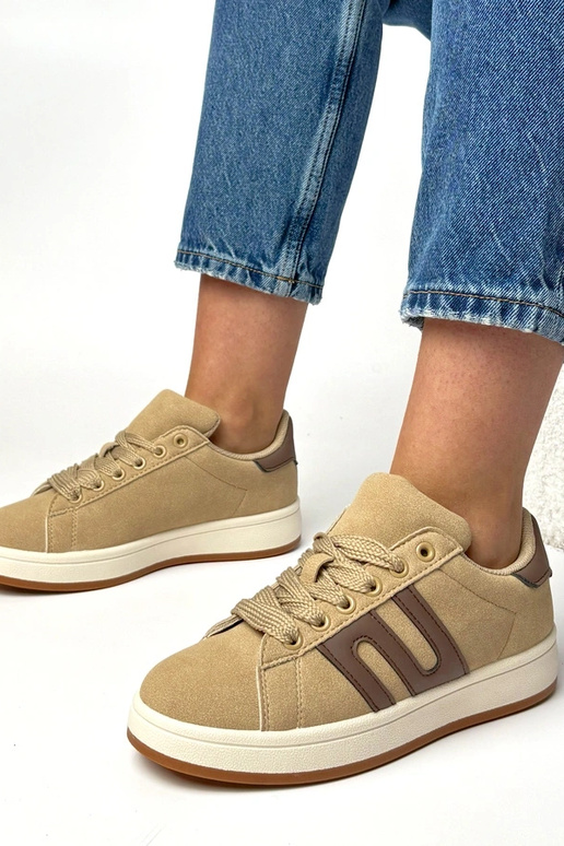 Ciemnobeżowe sneakersy casualowe...