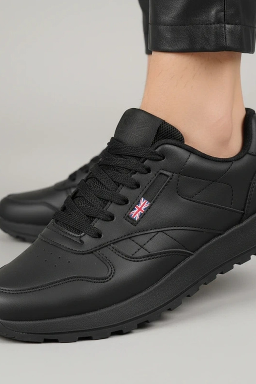 Czarne sneakersy casualowe na...