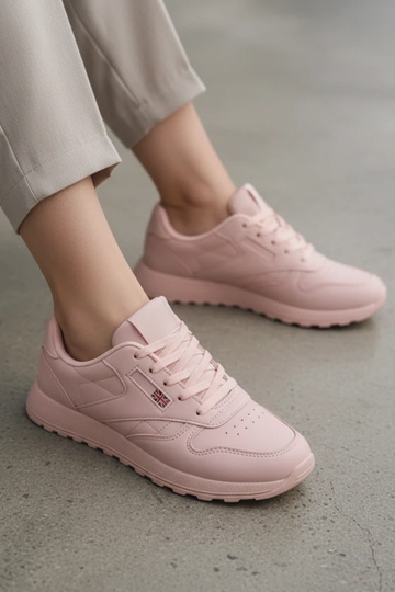 Różowe sneakersy casualowe na platformie Élise