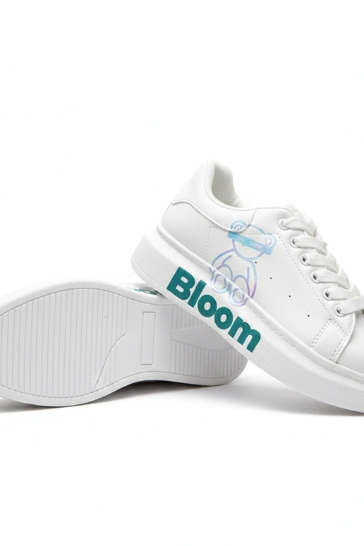 Białe sneakersy na platformie z...