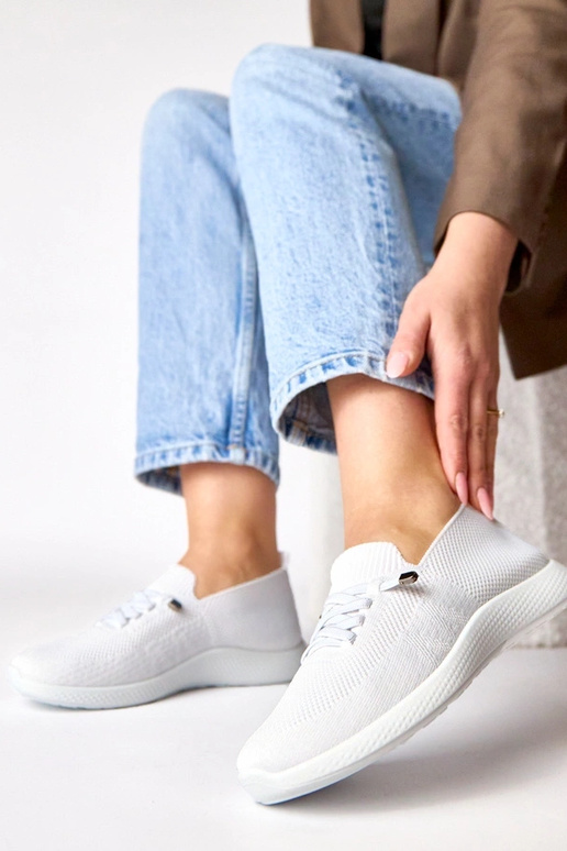 Białe damskie sportowe tenisówki Léa