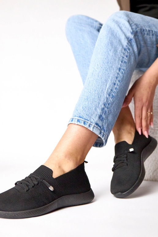 Czarne damskie sportowe tenisówki Léa