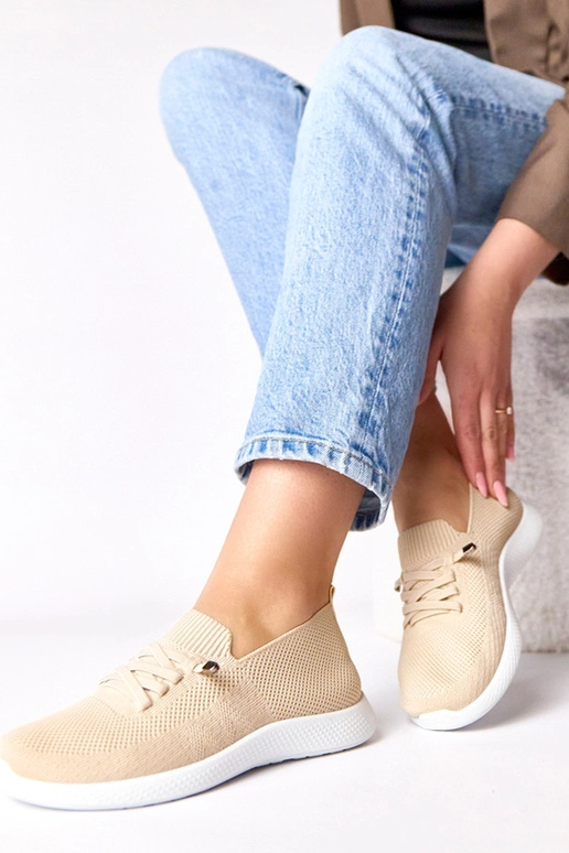 Beżowe damskie sportowe tenisówki Léa