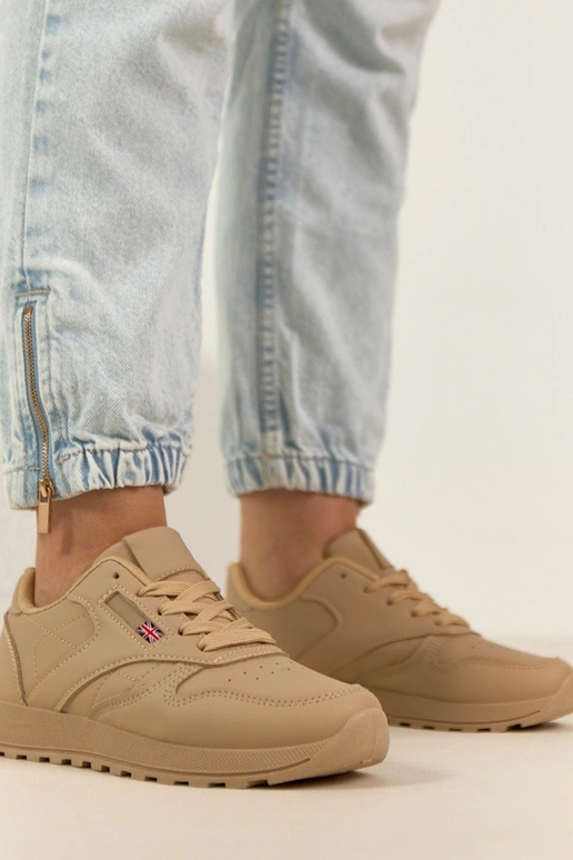 Beżowe sneakersy casualowe na...