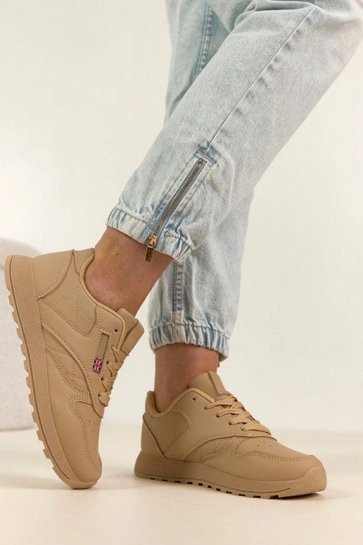 Beżowe sneakersy casualowe na...