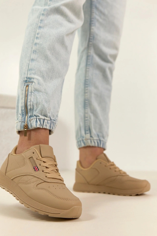 Beżowe sneakersy casualowe na...