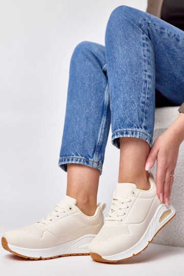Beżowe sneakersy na grubej podeszwie Sylvie