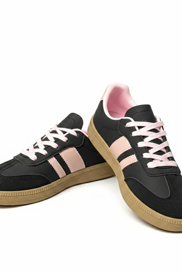 Czarno-różowe sneakersy casualowe na platformie Thérèse