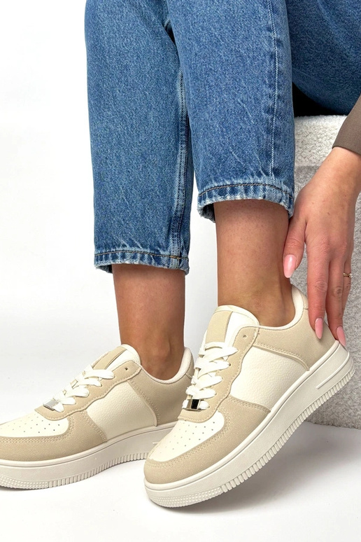 Beżowe sneakersy na platformie Brigitte