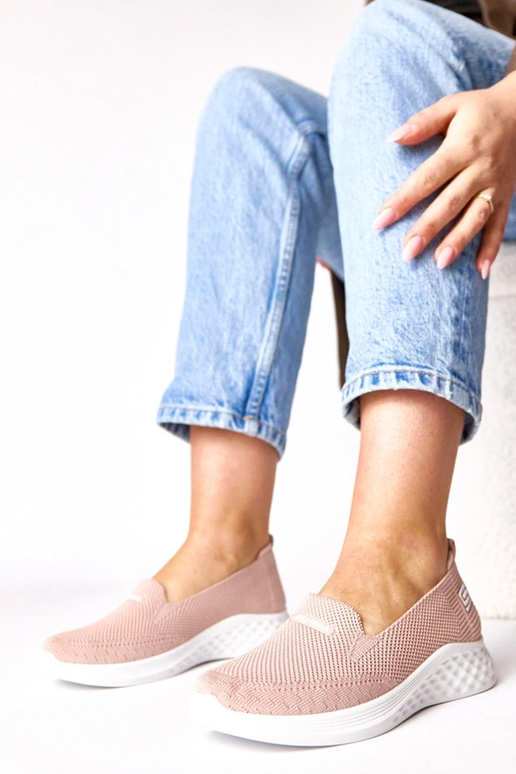 Różowe wsuwane materiałowe tenisówki Zoe