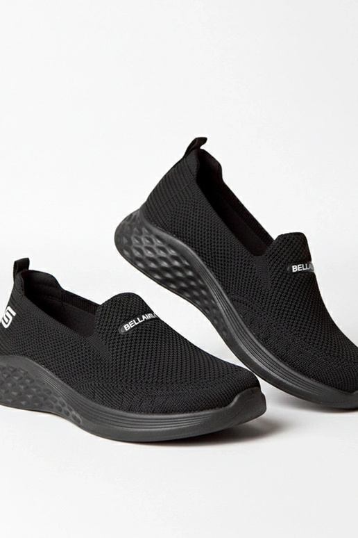 Czarne wsuwane materiałowe tenisówki Zoe