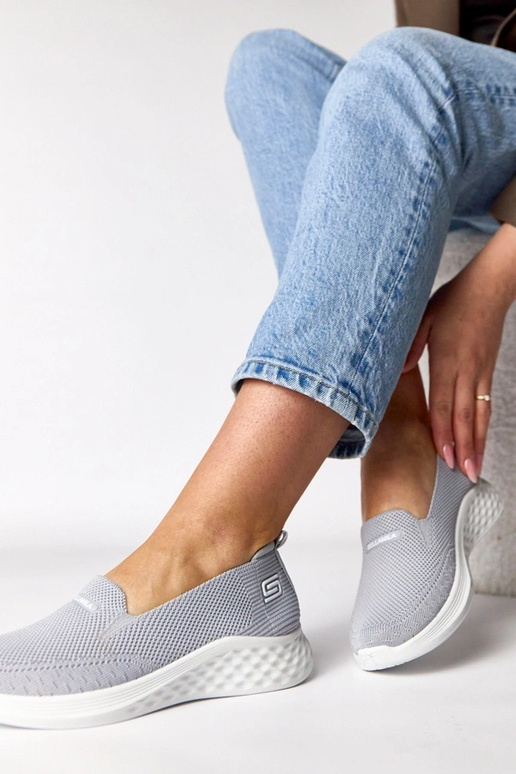 Szare wsuwane materiałowe tenisówki Zoe