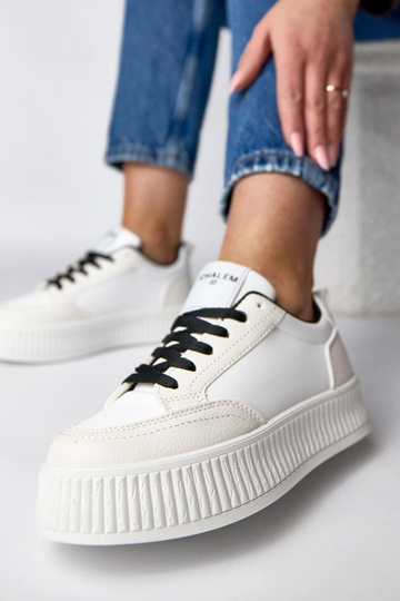 Biało-Czarne sneakersy na platformie Solange 2