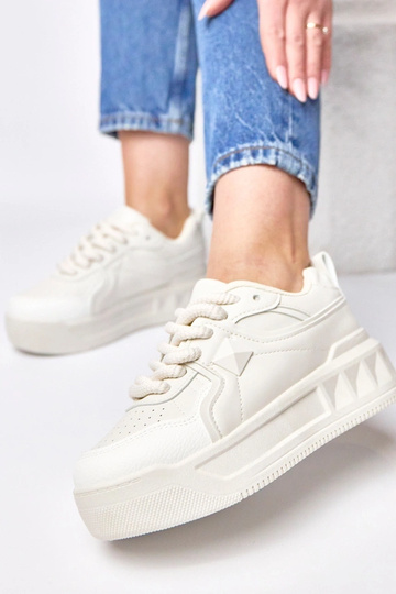Beżowe sneakersy na platformie Alessandra 2