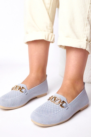 Szare materiałowe mokasyny... 2