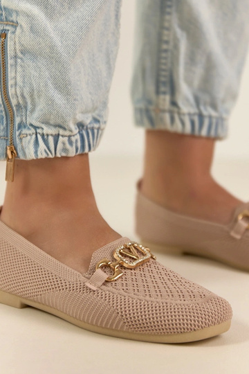 Różowe materiałowe mokasyny... 2