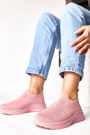 Różowe sneakersy materiałowe wsuwane Gaia