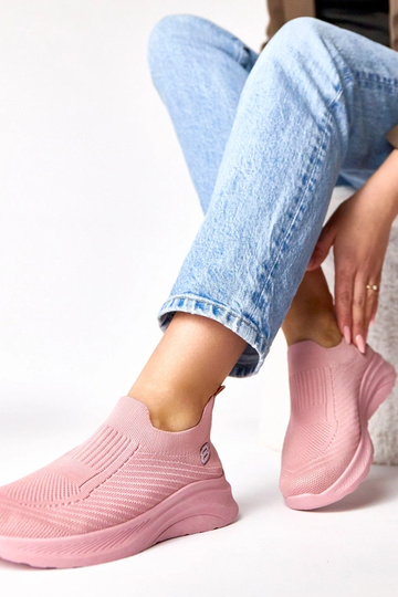 Różowe sneakersy materiałowe wsuwane Gaia 2