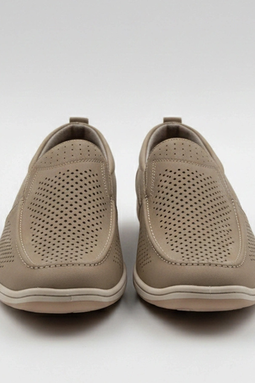 Brązowe mokasyny męskie perforowane Finn