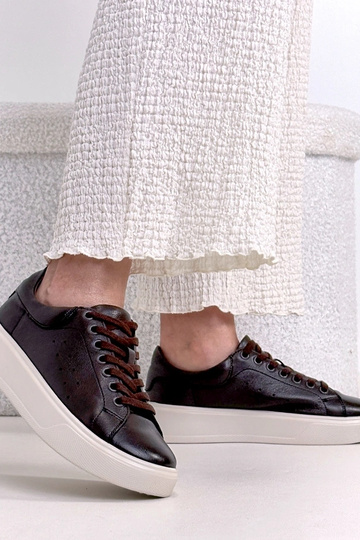 Brązowe Skórzane Sneakersy... 2