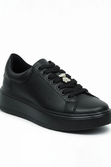Czarne Skórzane Sneakersy Na Platformie Cambell 2