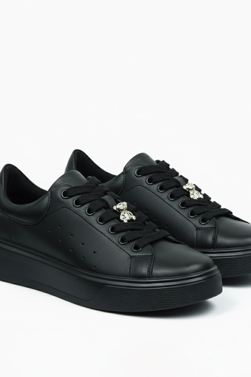 Czarne Skórzane Sneakersy Na...