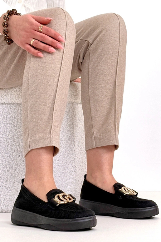 Czarne Wsuwane Materiałowe Tenisówki...