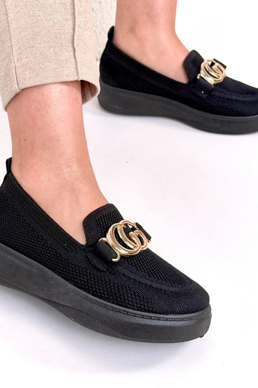 Czarne Wsuwane Materiałowe Tenisówki...