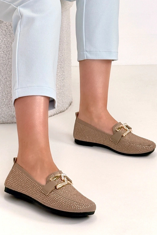 Brązowe Mokasyny Zdobione Cyrkoniami...