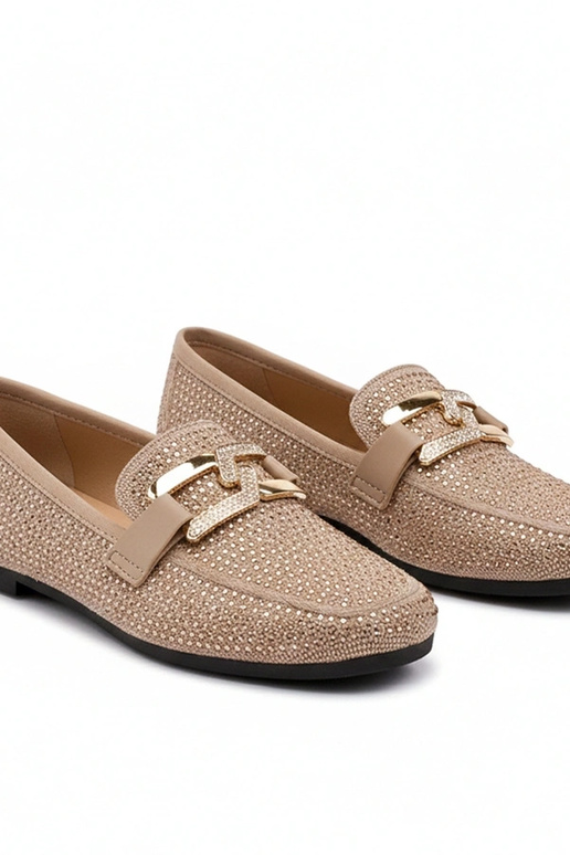 Brązowe Mokasyny Zdobione Cyrkoniami...