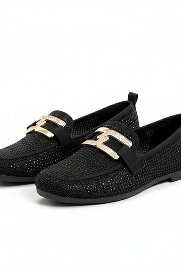 Czarne Mokasyny Zdobione...