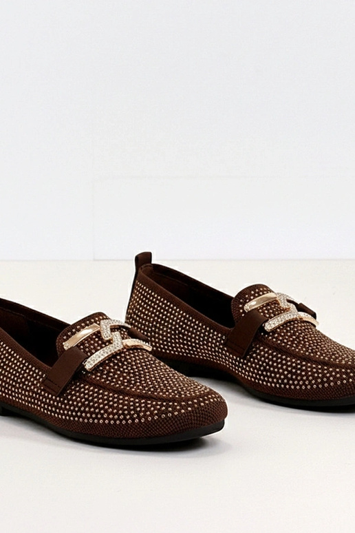 Czekoladowe Mokasyny Zdobione...