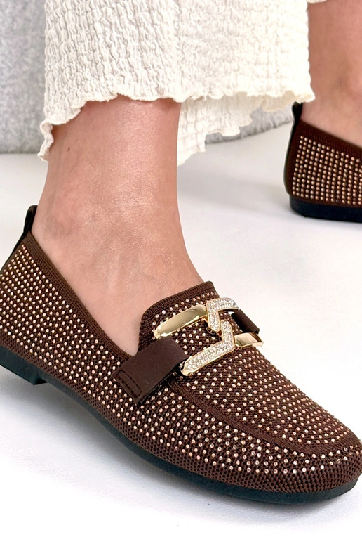 Czekoladowe Mokasyny Zdobione...