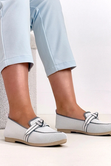 Białe Materiałowe Balerinki...