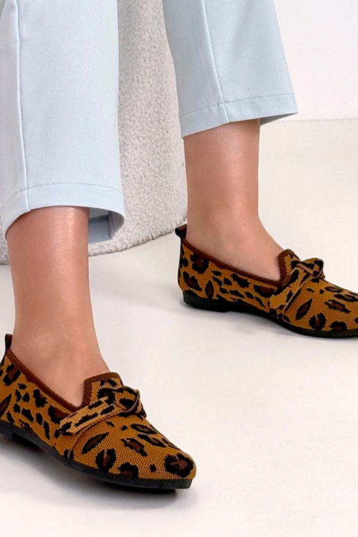 Panterkowe Materiałowe Balerinki Z...