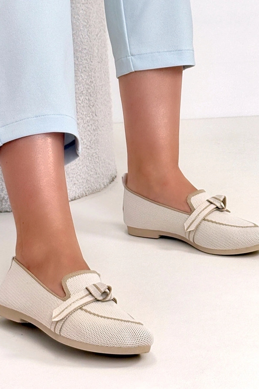 Beżowe Materiałowe Balerinki Z...