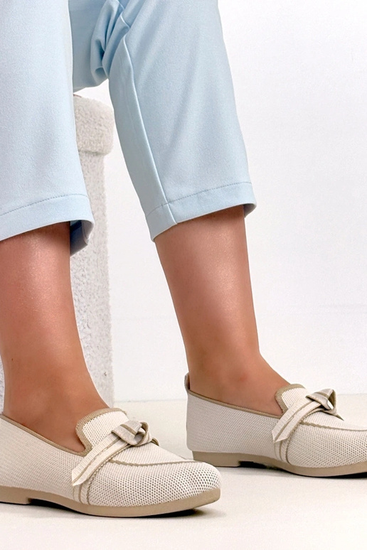 Beżowe Materiałowe Balerinki Z...