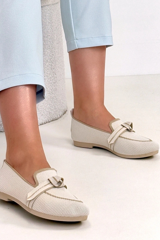 Beżowe Materiałowe Balerinki Z...